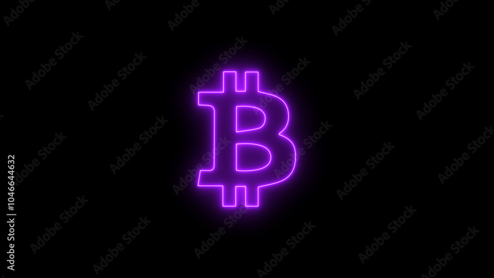 Neon, Glowing bit coin icon. Cryptocurrency Symbol, Digital Coin in Flat Vector Design for Blockchain, E-Business, Finance, and Investment – Modern Logo for Virtual Currency, Economy, and Secure Onlin Neon, Glowing bit coin icon. Cryptocurrency Symbol, Digital Coin in Flat Vector Design for Blockchain, E-Business, Finance, and Investment – Modern Logo for Virtual Currency, Economy, and Secure Onlin