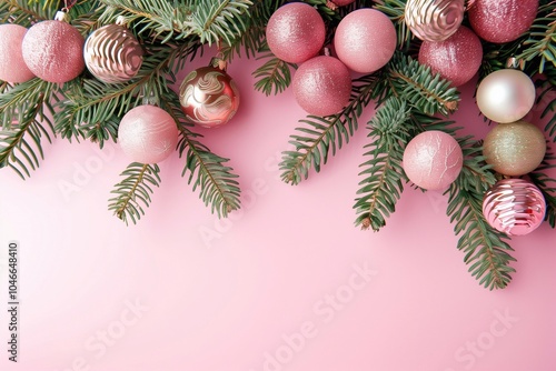 frame of fir tree branches photo