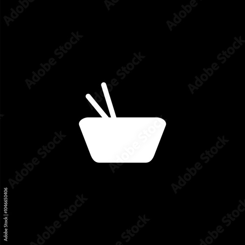 Chinese food isolated flat cartoon illustration icon isolated on black background.