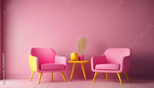 A pink room with a chair is perfect for cozy reading. 