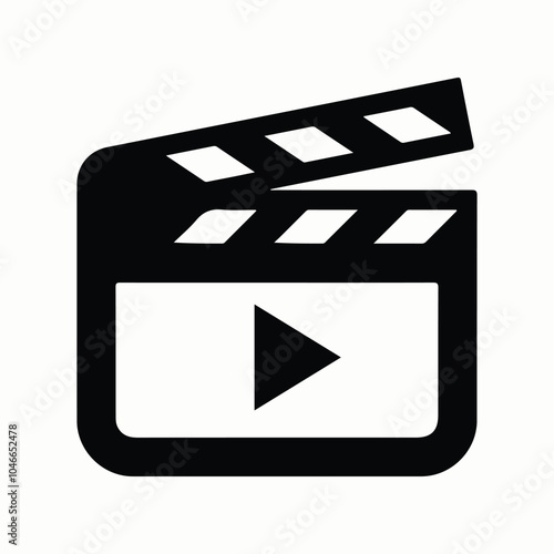 movie clapper board icon on isolated background. photo