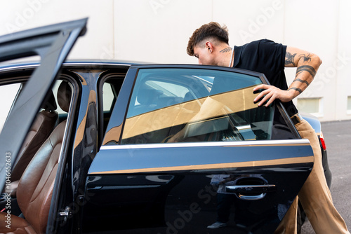 Young business man preparing to go on a trip.