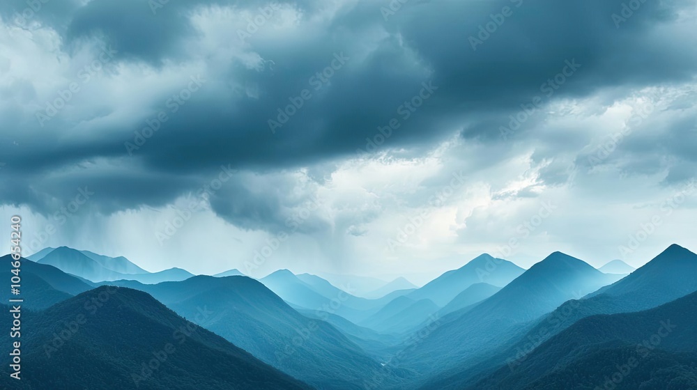 Misty mountains under a cloudy sky, serene and atmospheric. Misty mountains under a cloudy sky, serene and atmospheric.