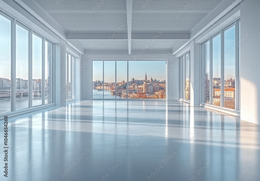 Fototapeta premium City View Office Space.