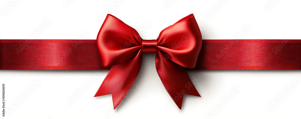 Decorative shiny atlas red ribbon with bow isolated on white background. Red band satin strip for Valentine's, birthday gift. Wrapping for Christmas party, Father's, Women's day gift. Black friday. Decorative shiny atlas red ribbon with bow isolated on white background. Red band satin strip for Valentine's, birthday gift. Wrapping for Christmas party, Father's, Women's day gift. Black friday.