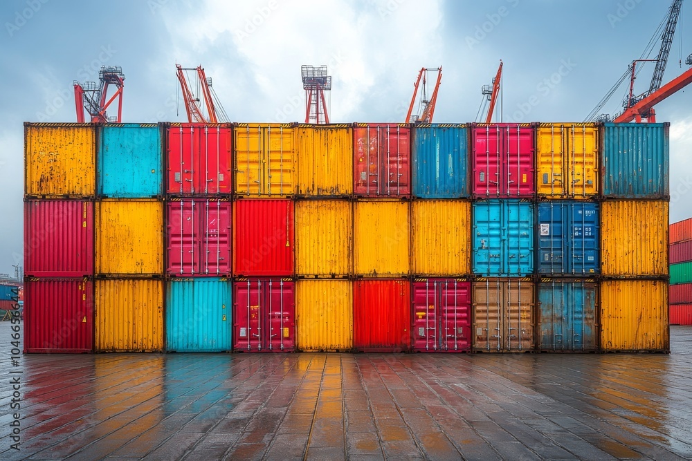 Fototapeta premium Industrial containers. Generative AI