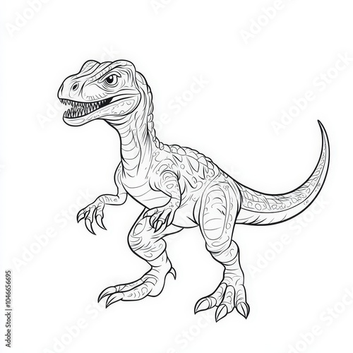 Hand-drawn dinosaur illustration on a white isolated background.