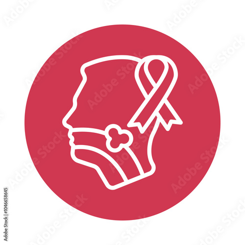 Oral Cancer vector Outline Cricle Design icon. Cancer Symbol on White background EPS 10 File