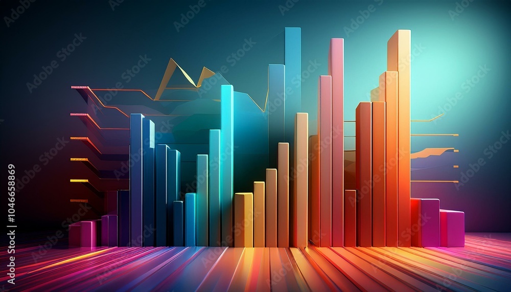 Fototapeta premium Using percentages shows growth relative to previous periods. 