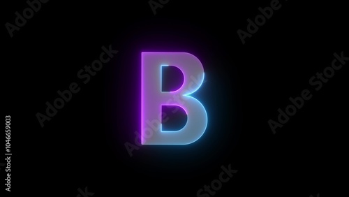 Neon symbol icon, Neon bold icon cyan purple color glowing black background