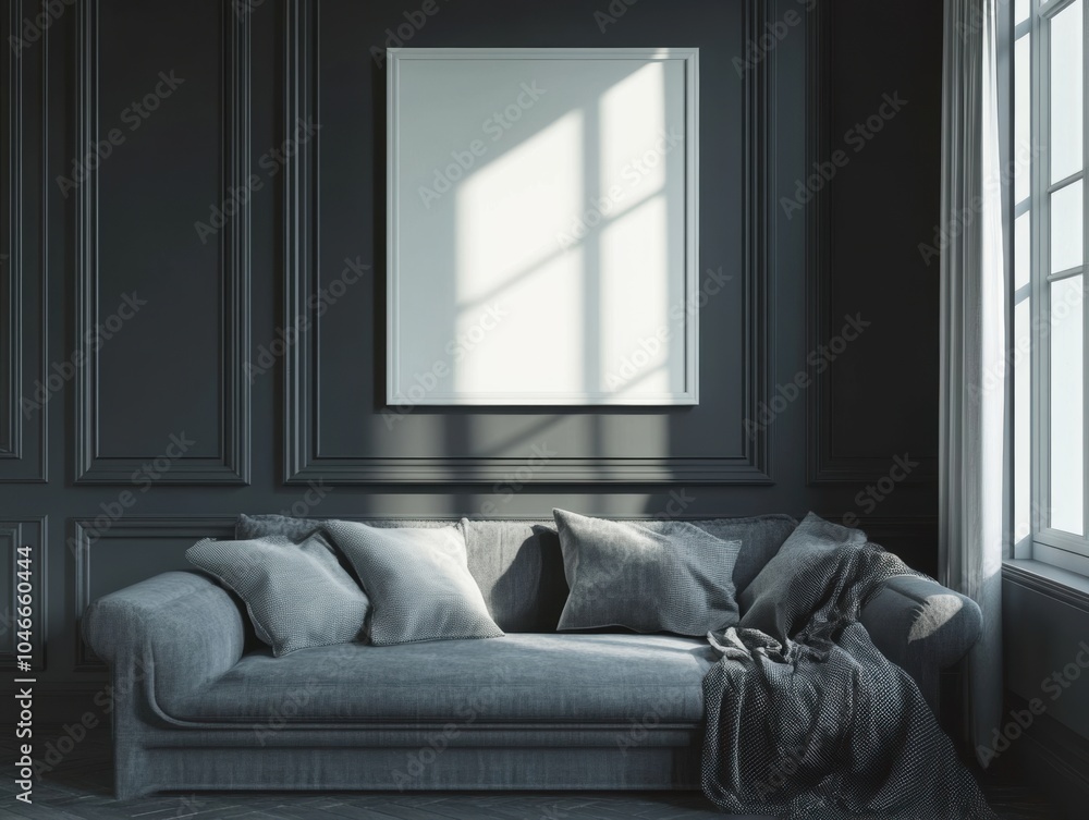 Fototapeta premium Gray Sofa Mockup.