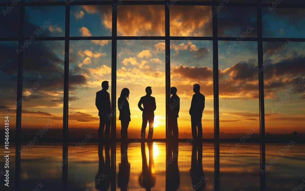 Business Silhouettes Sunset. Business Silhouettes Sunset.