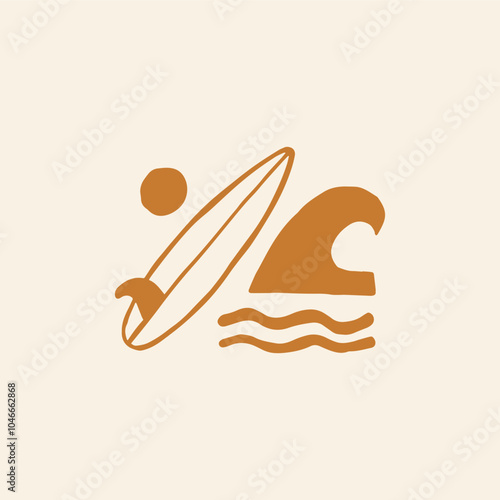 Vintage surf design template for surf club, surf shop, surf merch.