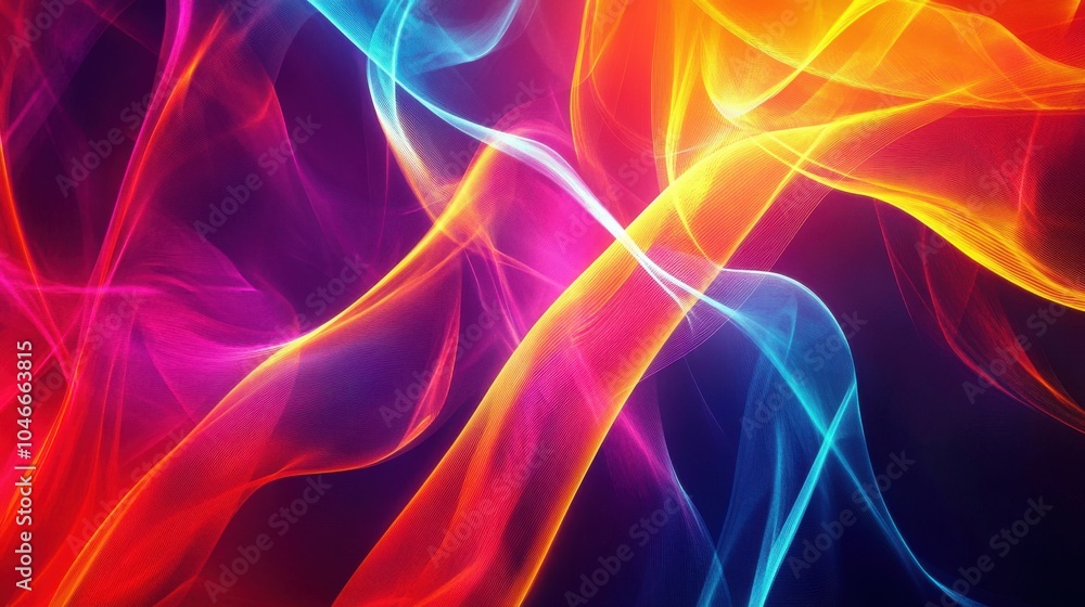 Obraz premium Bold abstract lines in neon shades