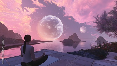 A Calming Rhythms based Virtual Reality Meditation Retreat Orbiting Earth Offering Diverse Approaches to Mindfulness and Peaceful Weightless photo