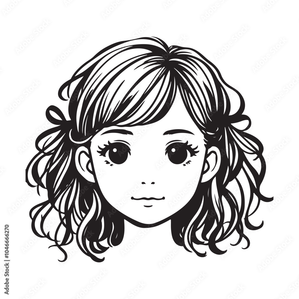 Beautiful, girl face vector, girl hairstyle, hairstyle vector, Silhouette Vector Illustration on White Background Beautiful, girl face vector, girl hairstyle, hairstyle vector, Silhouette Vector Illustration on White Background