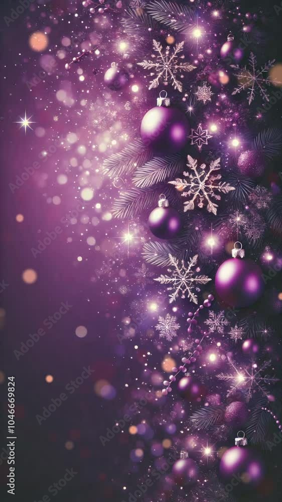 Lilac New Year background with decorations and highlights Lilac New Year background with decorations and highlights