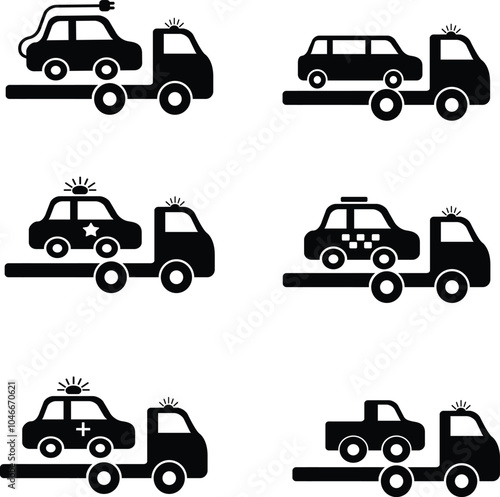 ICON VETTORIALE EDITABILE carroattrezzi CAMION CARAVAN FURGONE DA LAVORO ESCAVATORE AUTO ELETTRICA