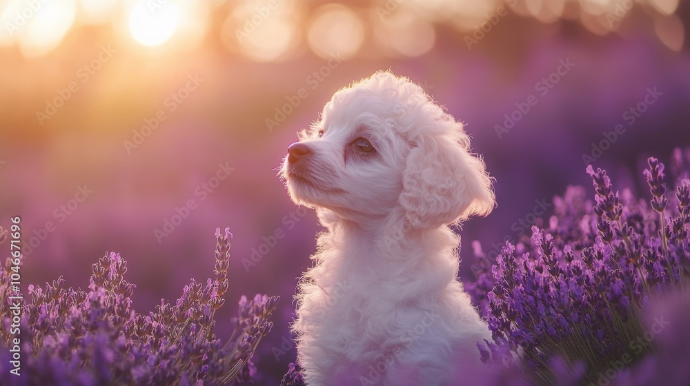 Puppy in Lavender Field. Puppy in Lavender Field.