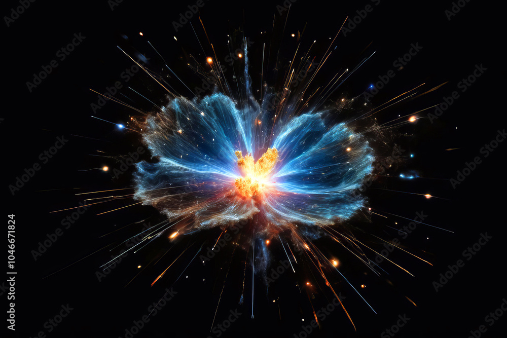 Big Bang, the explosion of dense matter or the birth of the universe according to theory Big Bang, the explosion of dense matter or the birth of the universe according to theory