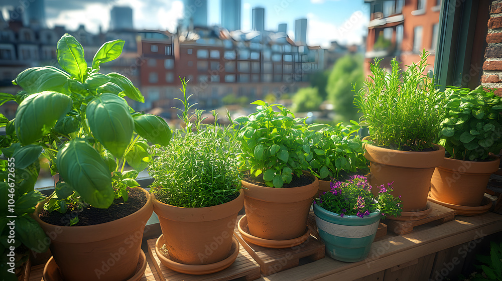 A Charming Small Balcony Garden Featuring Potted Herbs and Colorful Flowers, Creating a Lush Green Retreat in an Urban Setting. A Serene Space for Relaxation and Enjoyment of Nature in the City.
A Charming Small Balcony Garden Featuring Potted Herbs and Colorful Flowers, Creating a Lush Green Retreat in an Urban Setting. A Serene Space for Relaxation and Enjoyment of Nature in the City.