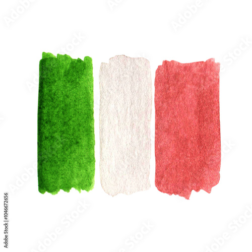 Flag of Italy in Watercolor.
