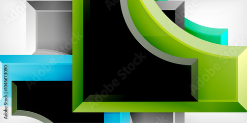 Square, arrow shapes with round elements Vector Illustration For Wallpaper, Banner, Background, Card, Book Illustration, landing page