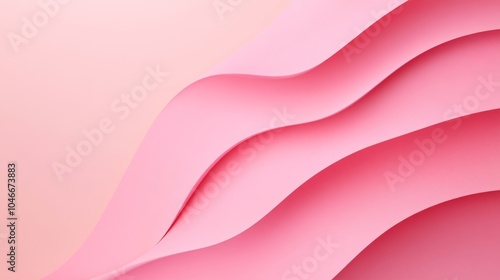 Photo of, Pink background with overlapping waves for design, banner template