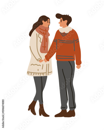 A romantic couple illustration, minimalistic style