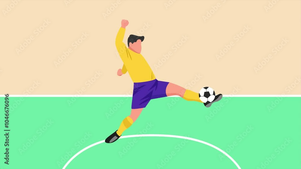 Animated video Futsal sports. Sports concept. Full length animation illustration. High quality 4k footage Animated video Futsal sports. Sports concept. Full length animation illustration. High quality 4k footage