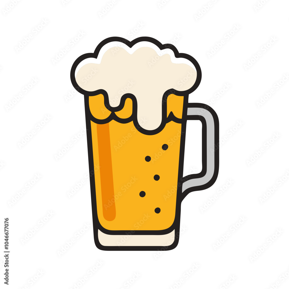Beer Mug with Foam Flat Icon Beer Mug with Foam Flat Icon