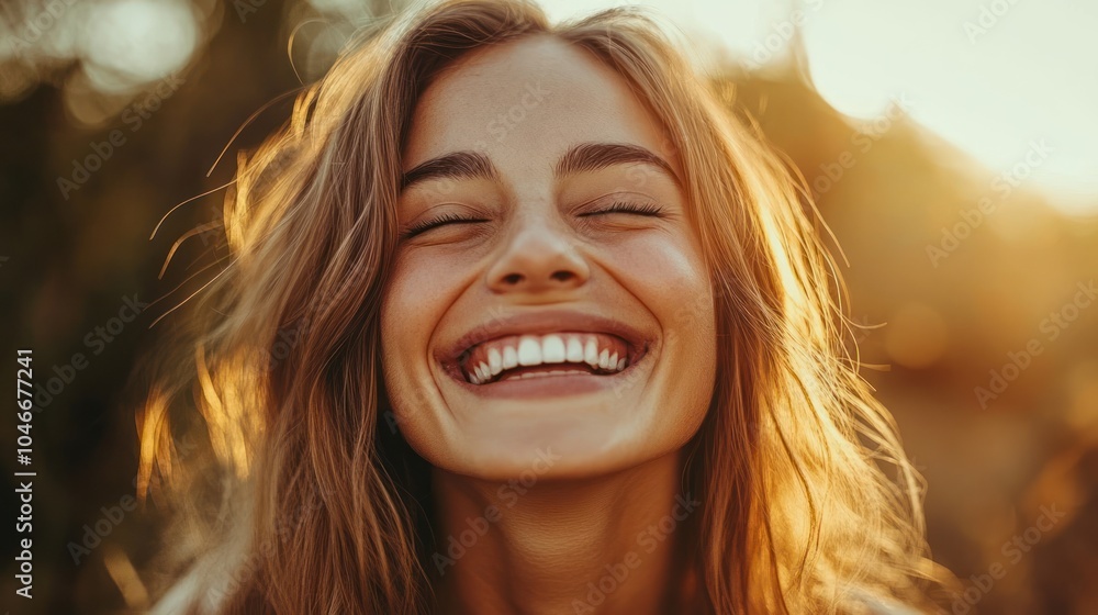 Smiling Woman in Golden Light Smiling Woman in Golden Light