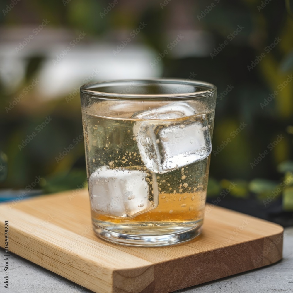 a photo of a glass ice cubes filled with a carbonated a photo of a glass ice cubes filled with a carbonated