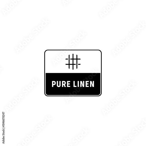 Pure linen label vector isolated for product. Best pure linen label for product packaging design, element design, and more about Linen fabric.