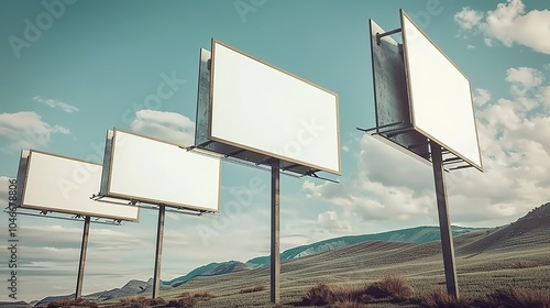 Wallpaper Mural arge blank billboard on road with city view background Torontodigital.ca