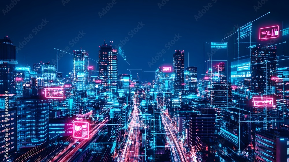custom made wallpaper toronto digitalVibrant Futuristic Holographic Skyline with Retro Vintage Neon Aesthetic
