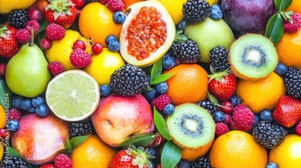 A Vibrant Display of Fresh Fruit A Vibrant Display of Fresh Fruit