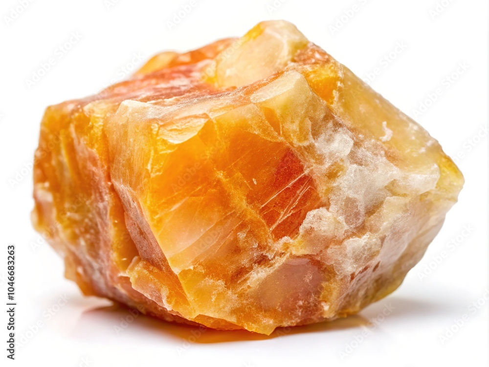 Calcite Rock Stone - High Depth of Field - Isolated on White Background Calcite Rock Stone - High Depth of Field - Isolated on White Background