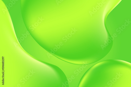 Abstract lime green, holographic liquid blobs, flowing aloe vera gel, fresh gradient texture background with copy space. Fluid organic forms, smooth fluid slime, collagen, serum. Beauty presentation