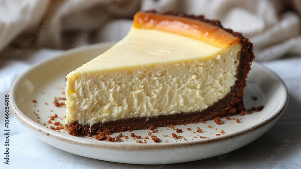 Slice of homemade cheesecake with lemon zest topping Slice of homemade cheesecake with lemon zest topping
