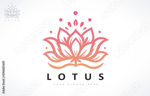Lotus flower logo vector design