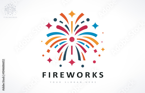 fireworks and stars logo vector design