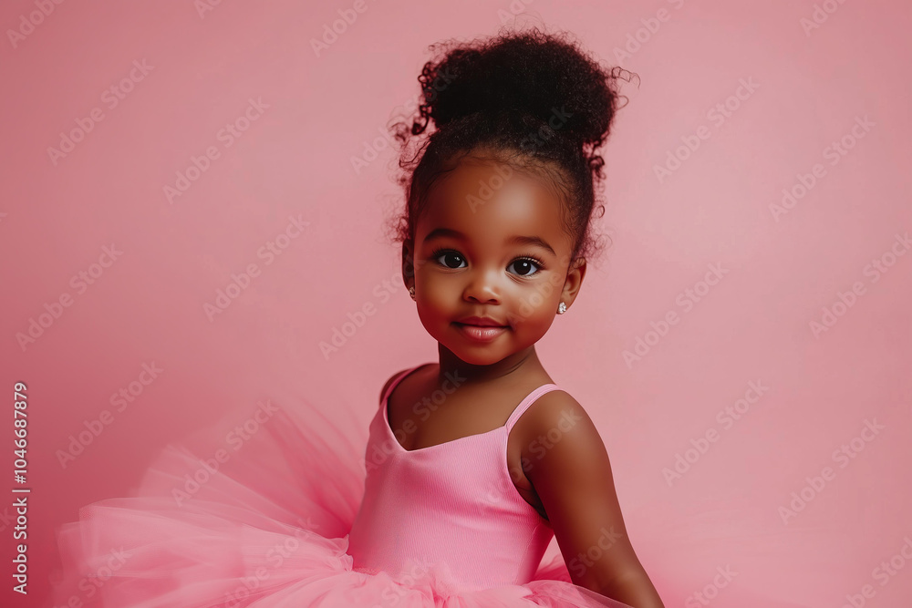 candid portrait of a little black girl in a pink ballerina tutu posing isolated on a pink pastel background with copy space. concept - advertising of a ballet school, ballet class for children
candid portrait of a little black girl in a pink ballerina tutu posing isolated on a pink pastel background with copy space. concept - advertising of a ballet school, ballet class for children