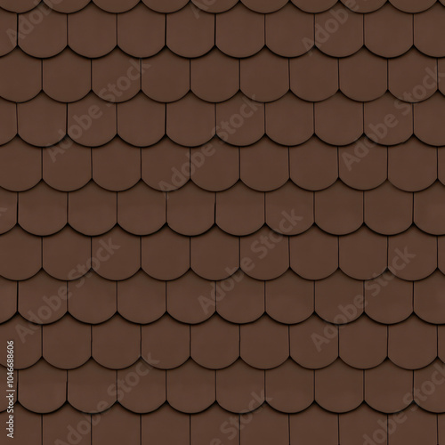 Meursault damaged shingle clay roof tile seamless texture.