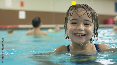 Children’s Swim Classes Captured with Happy Kids Splashing and Learning