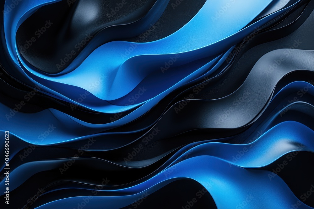 Obraz premium electric blue abstract, vibrant design with bold black and electric blue color scheme, dynamic shapes, energetic lines, and a modern backdrop