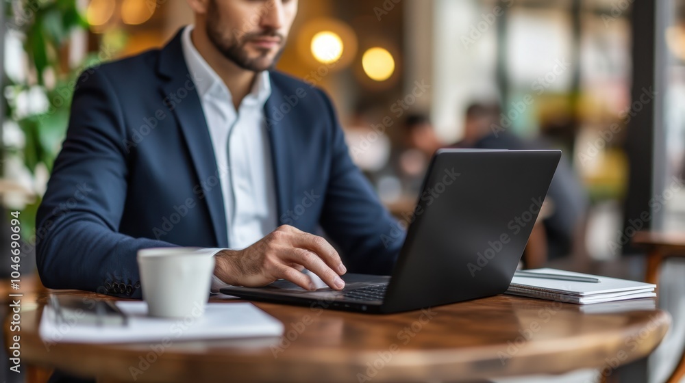 The Businessman Using Laptop The Businessman Using Laptop