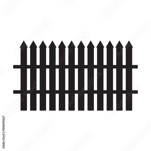 Fence Icon Vector . wooden fence isolated on white background. vector illustration. wooden fence isolated on white background. 