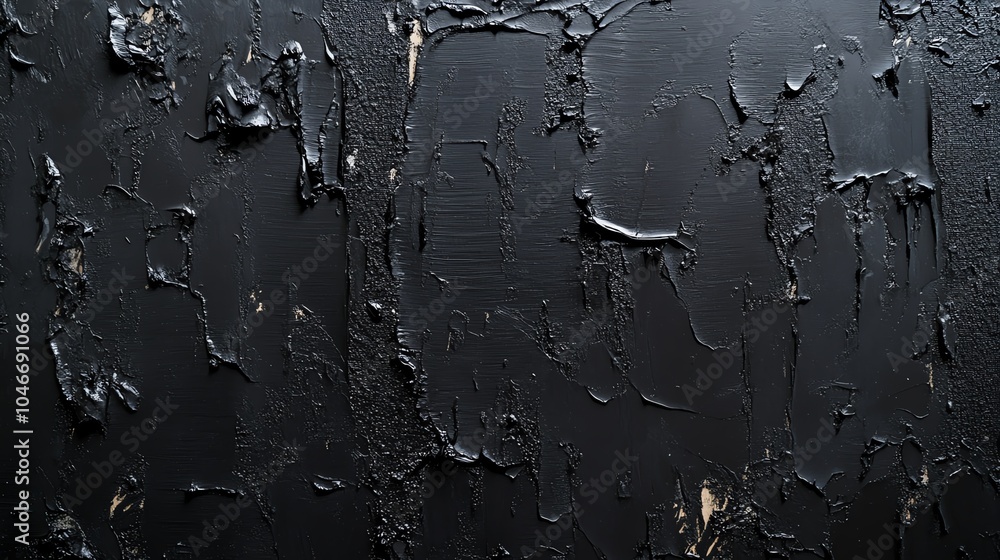 Textured black abstract background with peeling paint, ideal for artistic projects or design elements. Textured black abstract background with peeling paint, ideal for artistic projects or design elements.