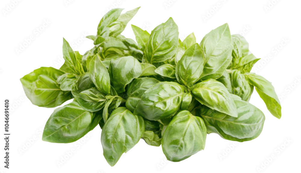 Bunch of Basil greens leaves isolated on a transparent background PNG Bunch of Basil greens leaves isolated on a transparent background PNG